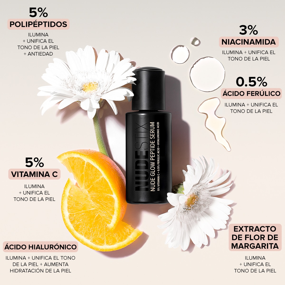 NUDE GLOW PEPTIDE SERUM (SUERO MULTI-USOS PARA ROSTRO)